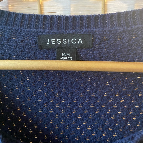 Long Sleeve Navy Blue Jessica Knit Sweater Size M/12 (10-12) - Picture 2 of 5
